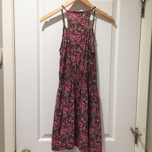 Mossimo Pink Floral Dress Elastic Waist Small - Picture 4 of 6